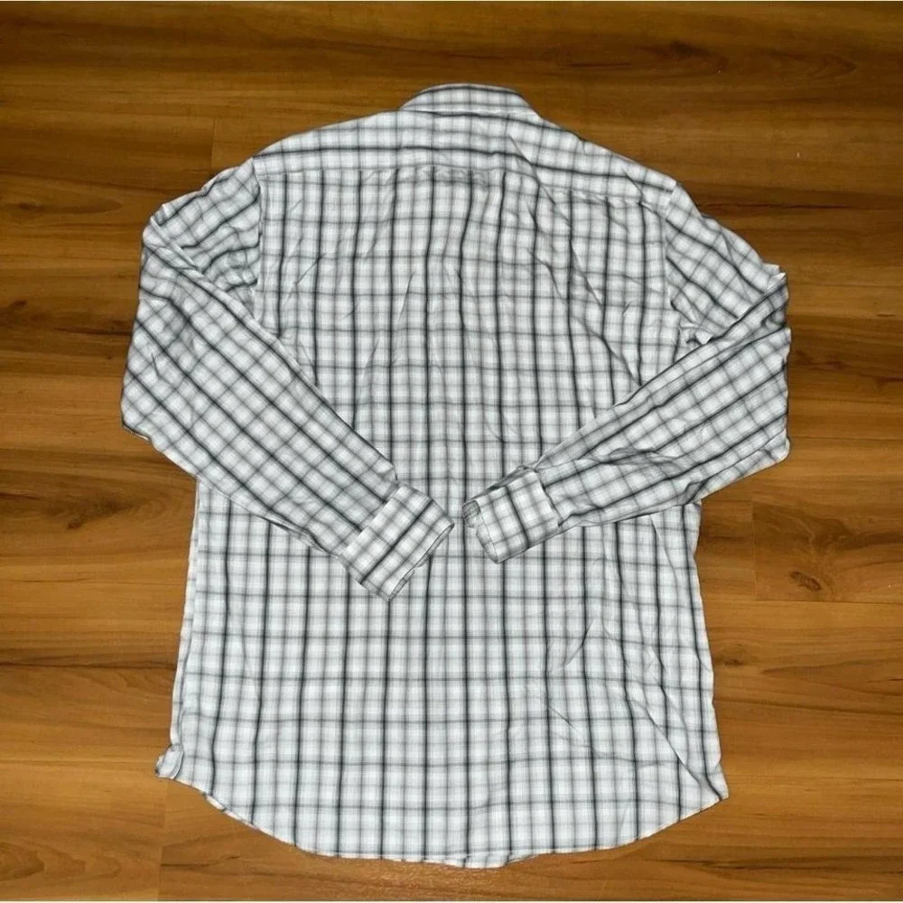 Mens Banana Republic Slim Fit Plaid Button Up Casual Shirt