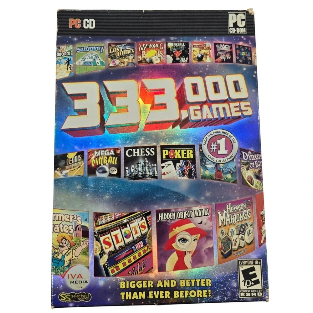 333,000 Games PC CD-ROM Big Box 3 Disc Set 2009 Selectsoft Viva Media (CIB)