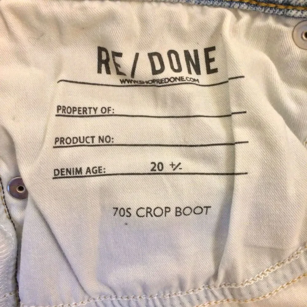 Re/Done 70s crop boot light wash jeans 25
