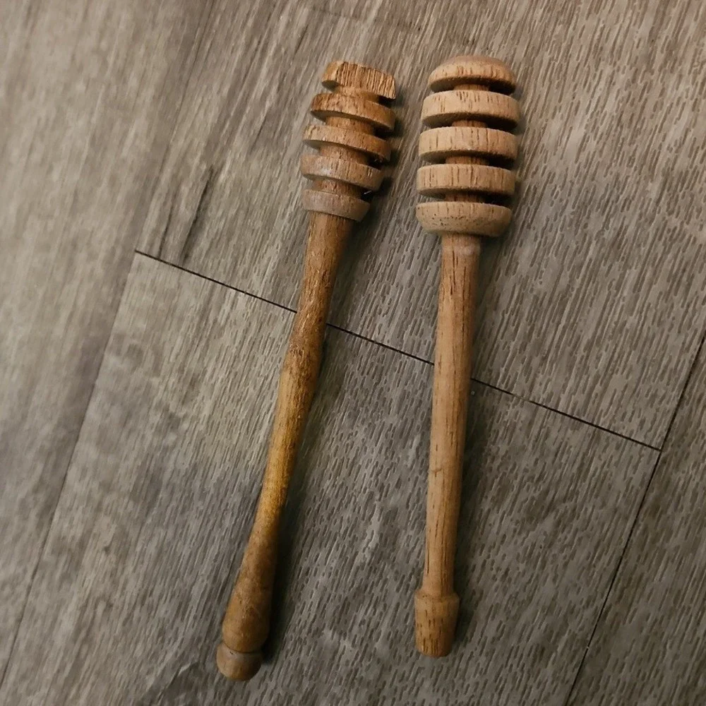 Honey Dipper Sticks Wooden Honeycomb‎ Swizzle Server Drizzler 2 Piece