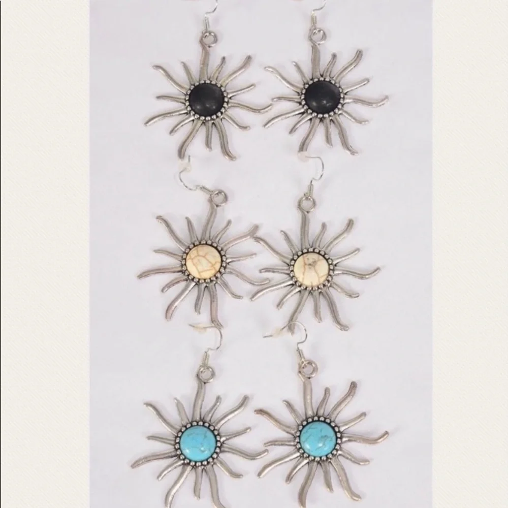 Antique-like Sun, Semiprecious Stone, NWT.