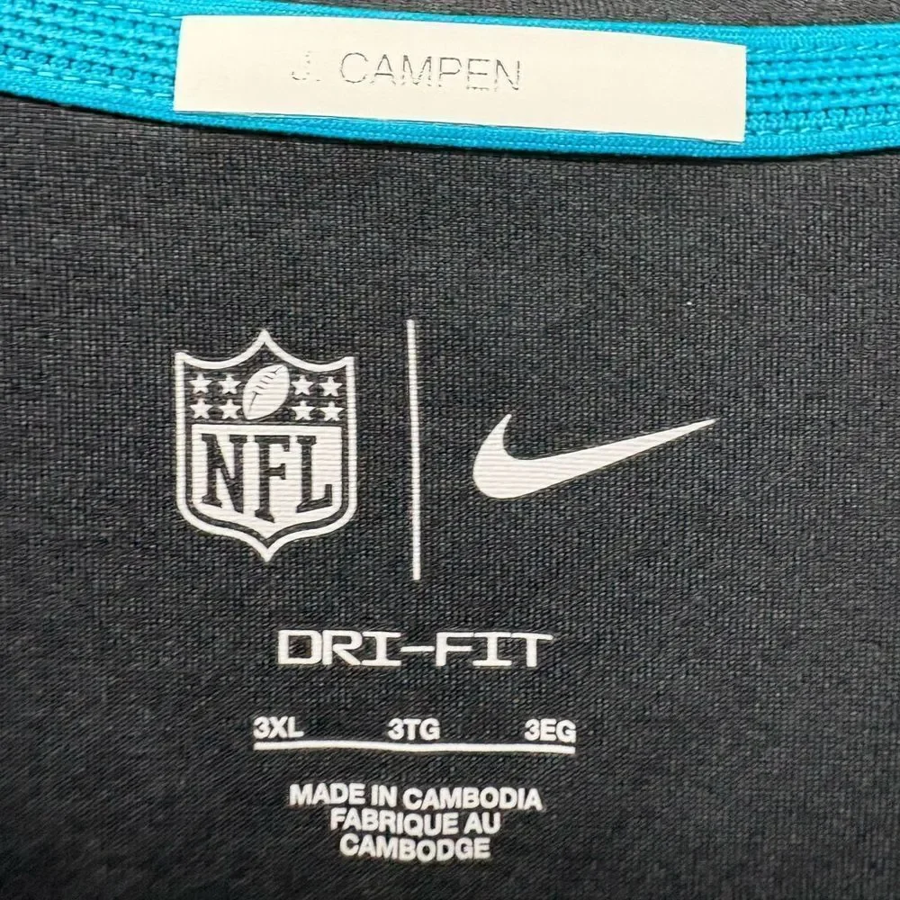Nike NFL Carolina Panthers “Campen” Long Sleeve Shirt Size 3X