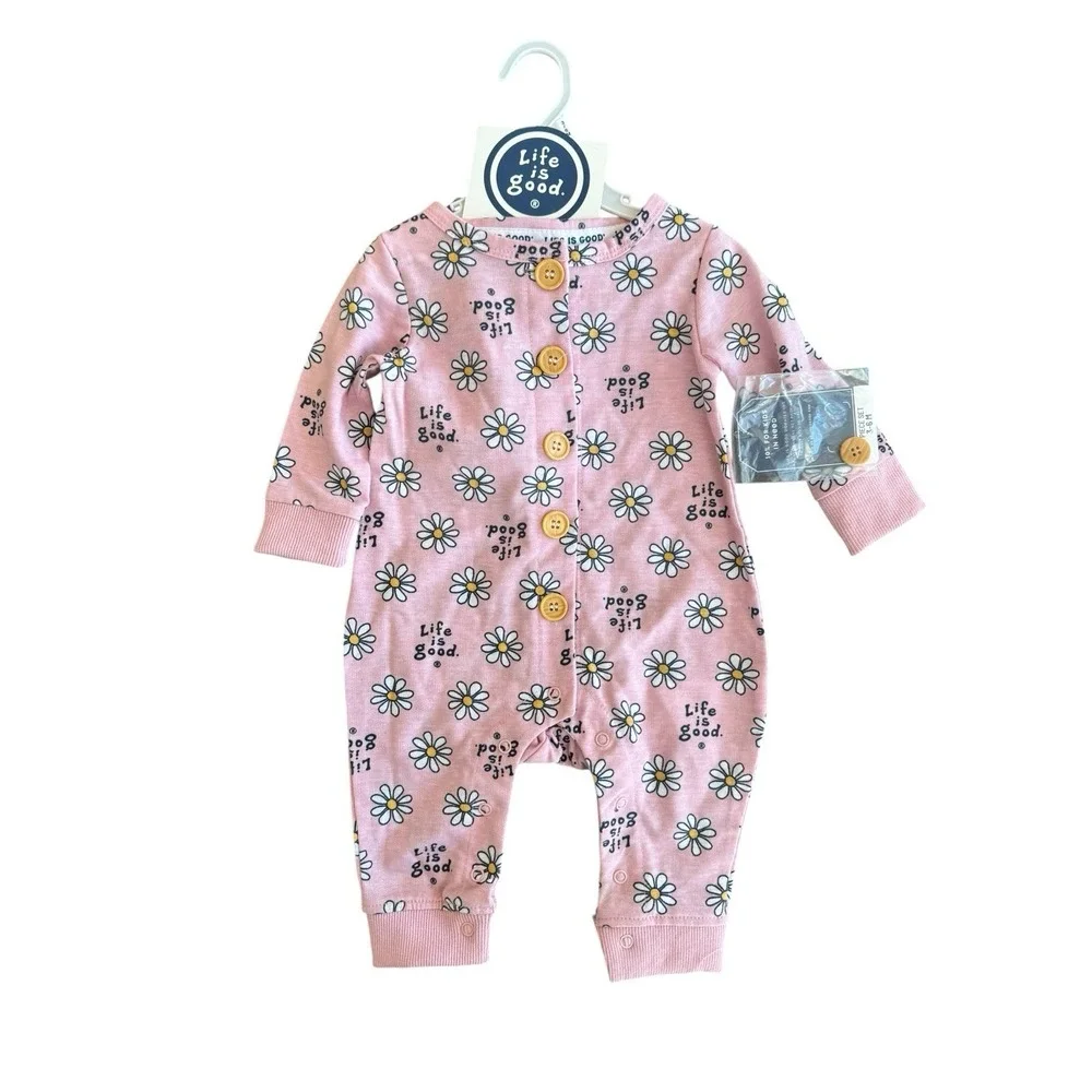 Life is Good‎ Baby Girl Romper Pink Size 3-6 Months Months Announcement Daisy