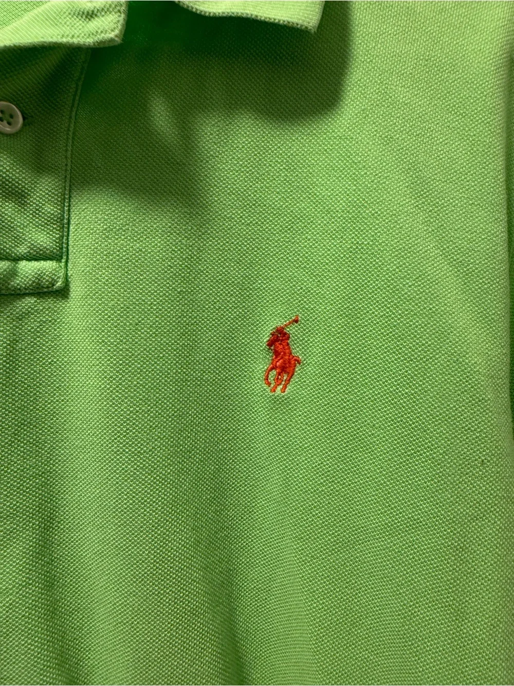 Polo by Ralph Lauren - Custom Fit Green Polo with Red Signature Logo