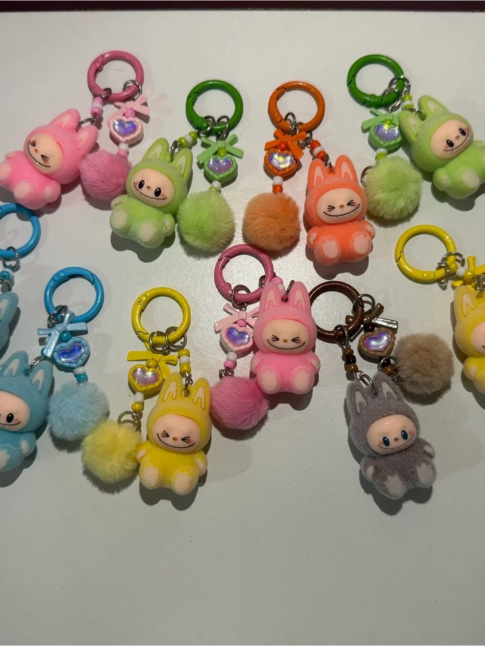 Cute Plush Bunny Keychain Charm – Assorted Colors