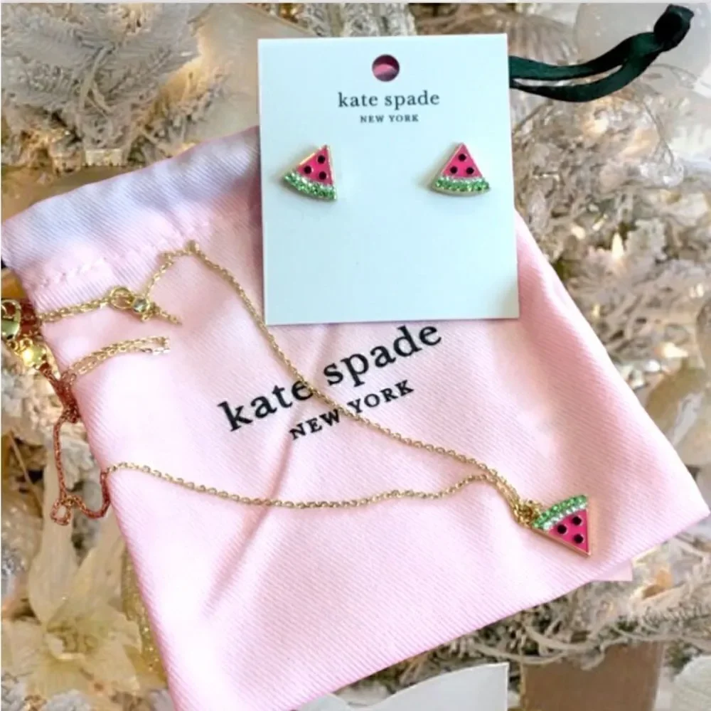 KATE SPADE WATERMELON EARRINGS AND NECKLACE SET PERFECT PICNIC