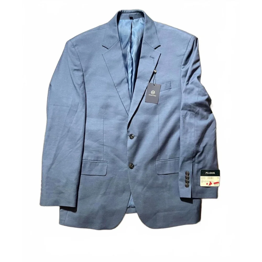 Jos. A. Bank Tailored‎ Fit Suit Jacket Bright Blue Mens 41R Wool Blend NWT