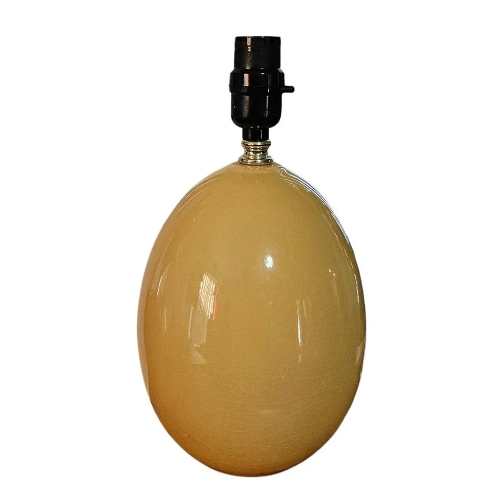 Bellamy Table Lamp Crackle Glaze Egg Shape Ceramic Lamp Mustard Yellow 17