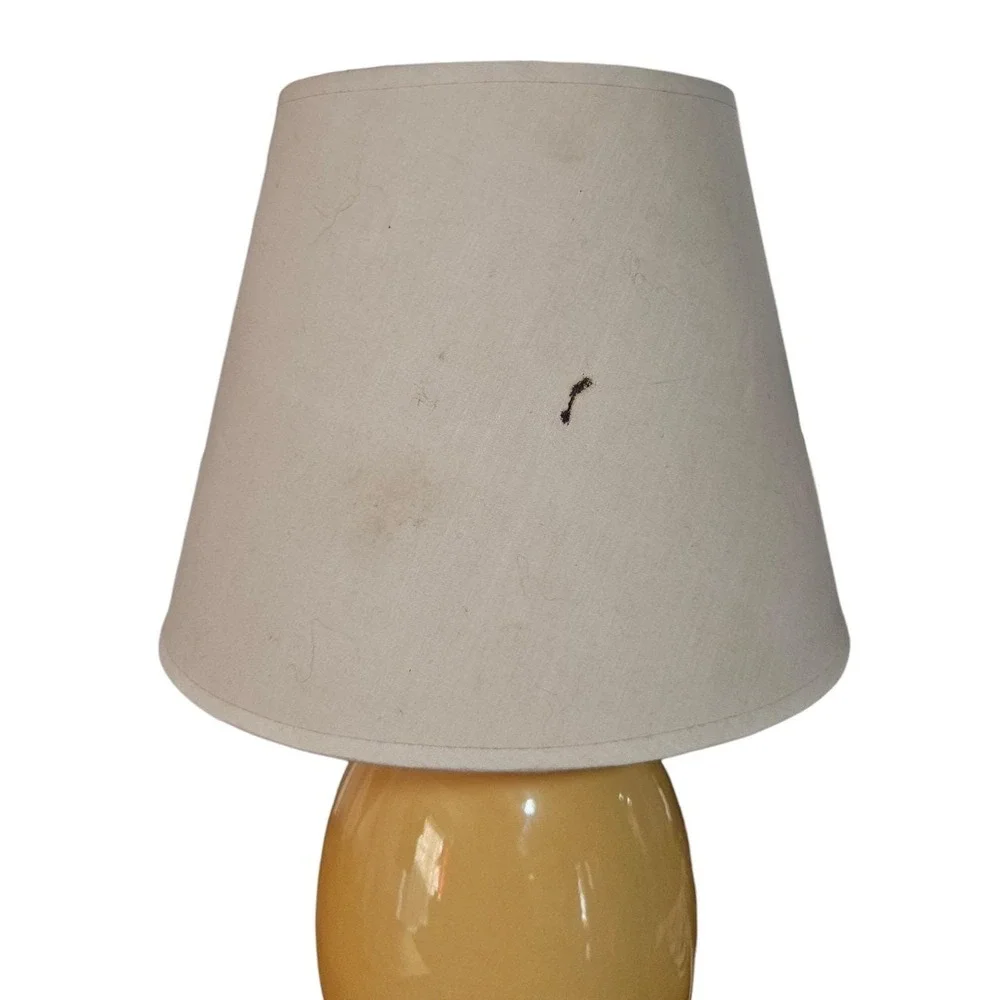 Bellamy Table Lamp Crackle Glaze Egg Shape Ceramic Lamp Mustard Yellow 17
