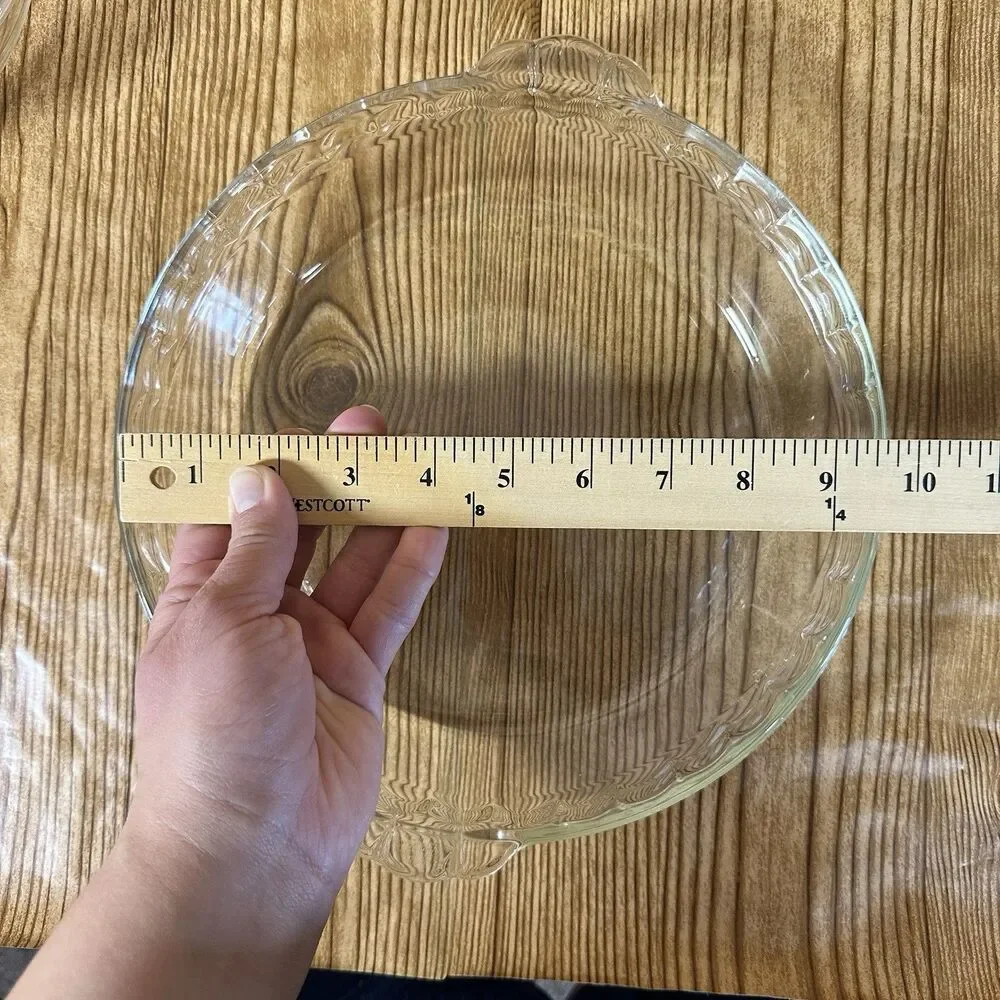 Vintage Pyrex 229 Clear Round‎ Fluted Rim Pie Plate 10” Pyrex 202 Pyrex 221 Lot