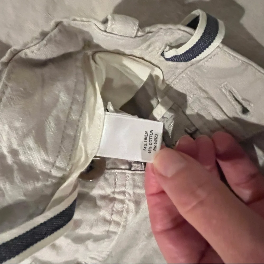Banana Republic off white cotton/linen blend pants size 34w