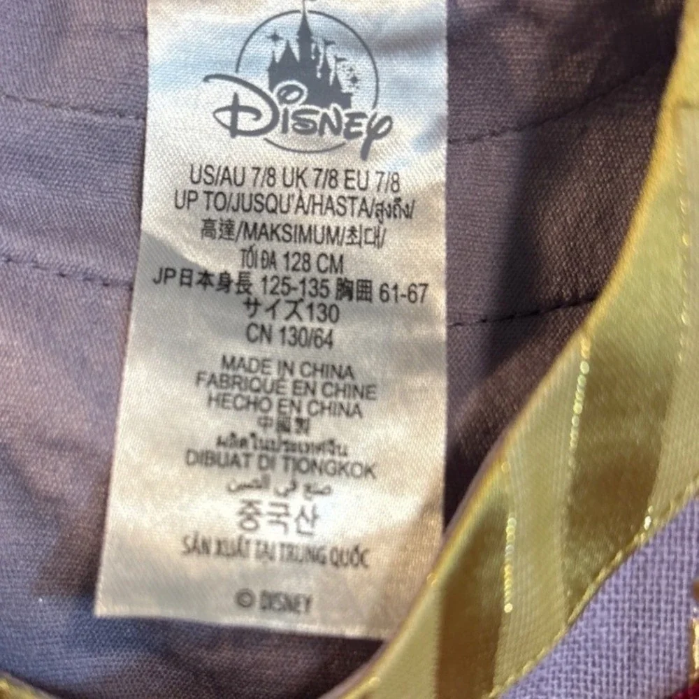 Disney Wish Asha Costume Dress Girls Size 7/8 Red‎ Purple Long Sleeve Adventure