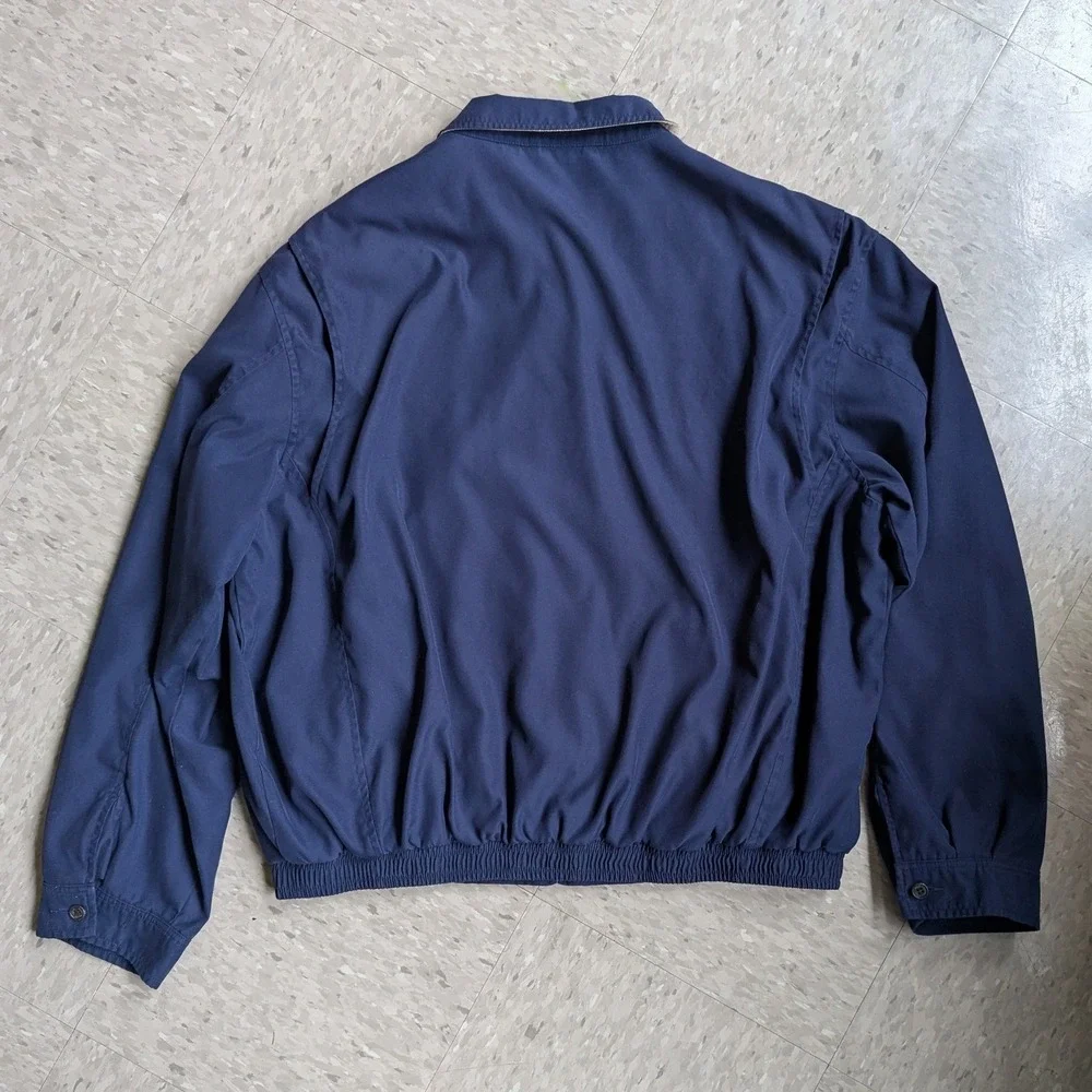 Polo Ralph Lauren Mens XXL Navy Blue Harrington Windbreaker Jacket Windowpane