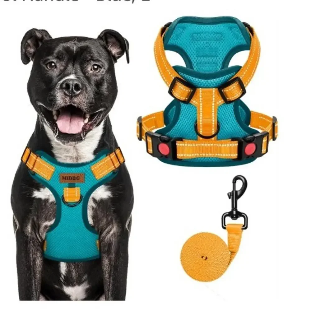 MIDOG No-Pull Dog Harness | Adjustable & ReflectiveHarness Leash Set in Large