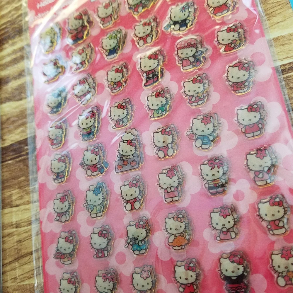 Hello Kitty Pink Red Tote and Stationery Set Sanrio Stickers Notepad Magnetic