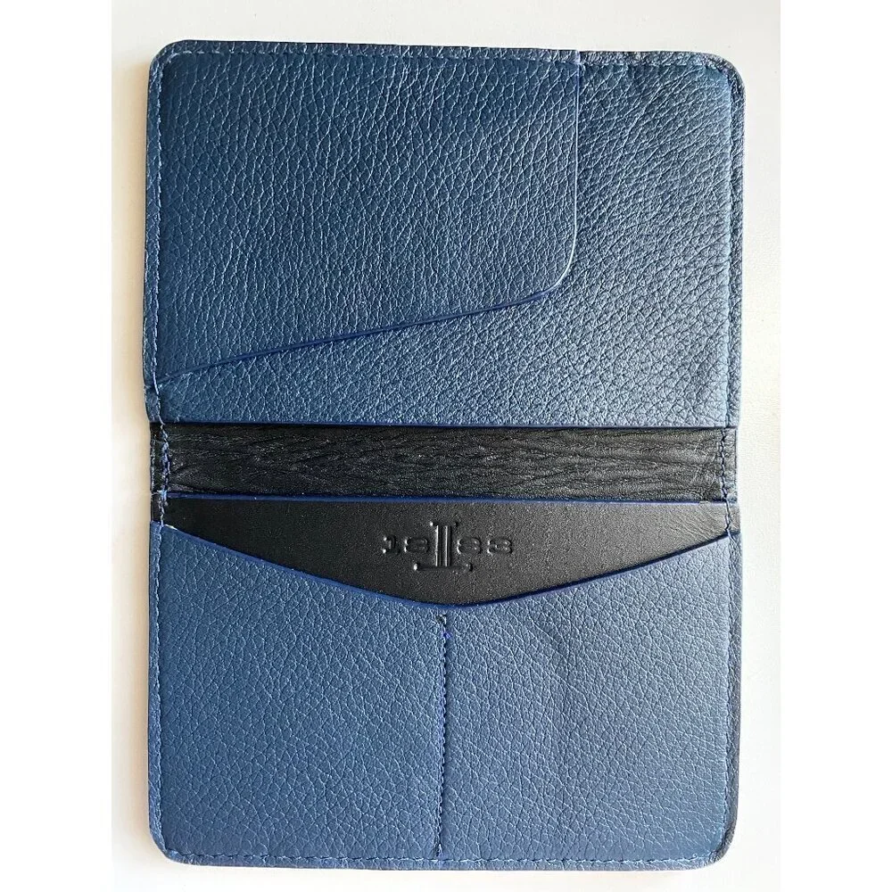 Lucchese Leather Passport Holder‎ + Luggage Tag Set – Navy Blue R1236-4014