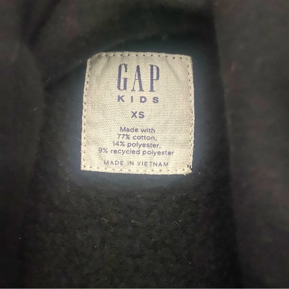 Gap Kids XS Black “Gap” Logo Hoodie EUC
