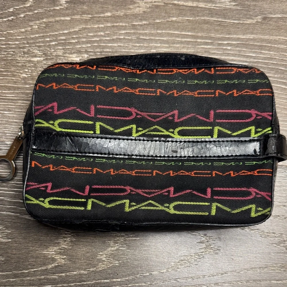 Rare collab with Matt Miller MAC Cosmetics BLK MakeUp Bag with Neon Accents 0302