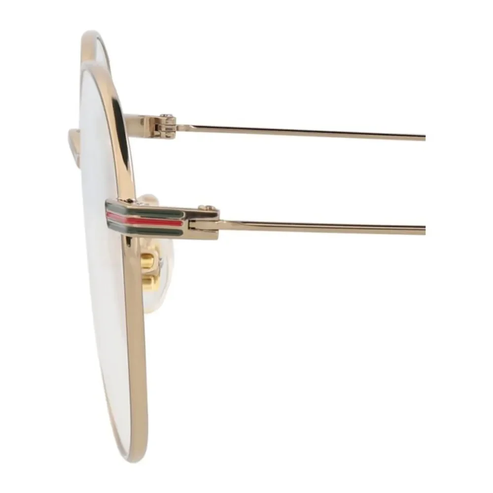 Gucci Round-Frame Metal Optical Frames Gold Mens