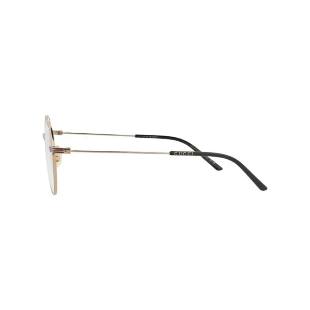 Gucci Round-Frame Metal Optical Frames Gold Mens