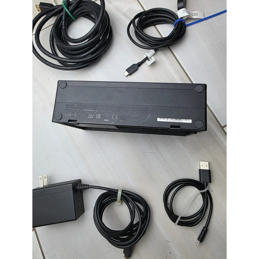 Nintendo Switch Docking Station HAC-007 Black AC Adapter HDMI USB-C Cables W2