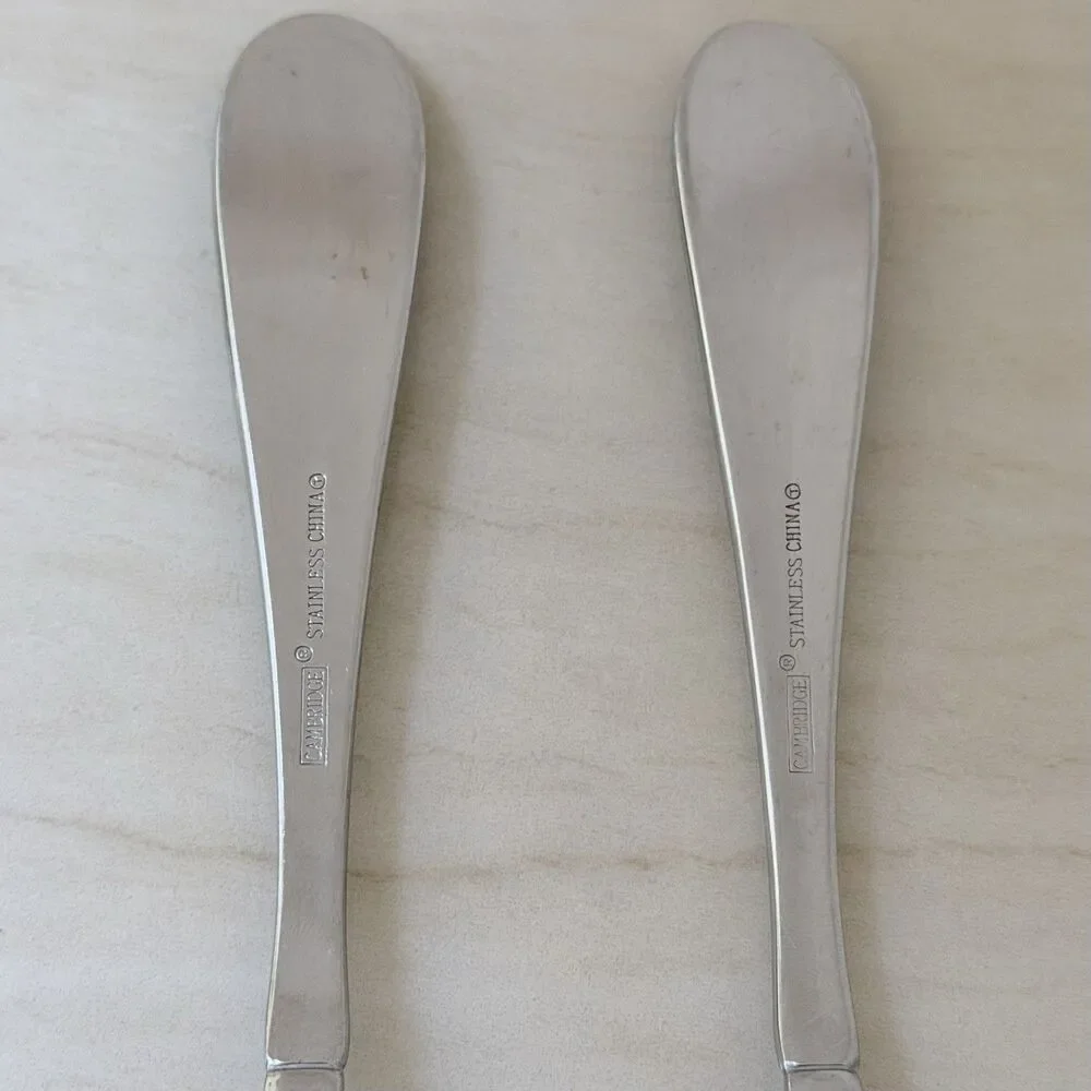 3pc Cambridge Cherish Dinner Knife and Spoons Stainless Frosted Handle