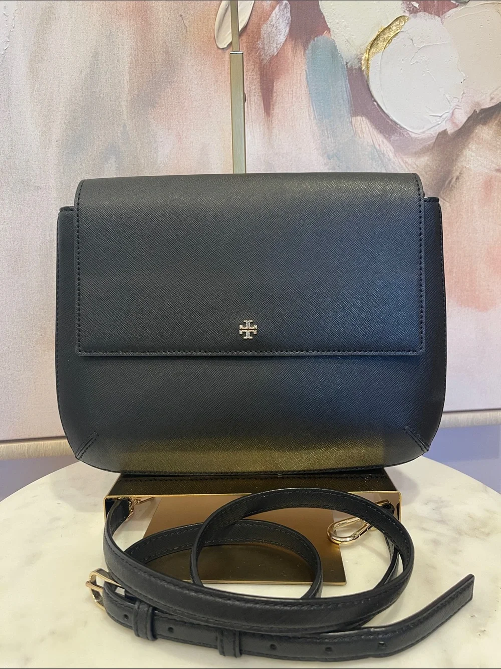 Tory Burch Black Robin Messenger Crossbody