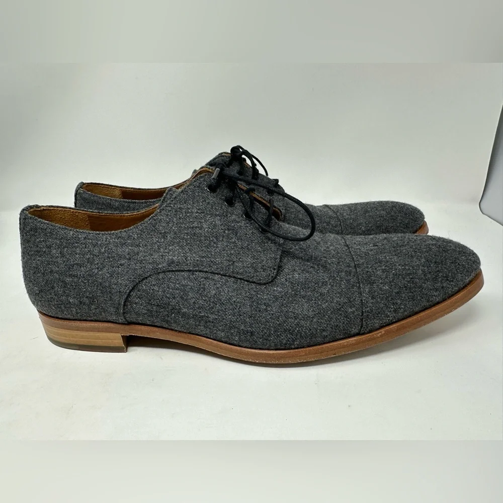 Taft‎ Kennedy Oxford Shoe in Grey Wool Cap Toe Size 44 EU 11 US