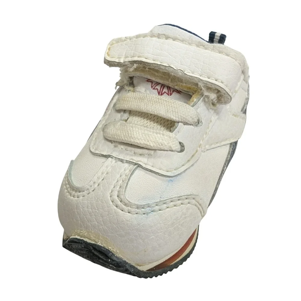 Vintage Reebok Classic Sneakers Platform Trainers White Red Blue Toddler Size‎ 2