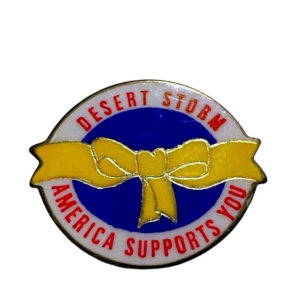 Desert Storm Pin America Supports‎ You Military Lapel Pinback Brooch
