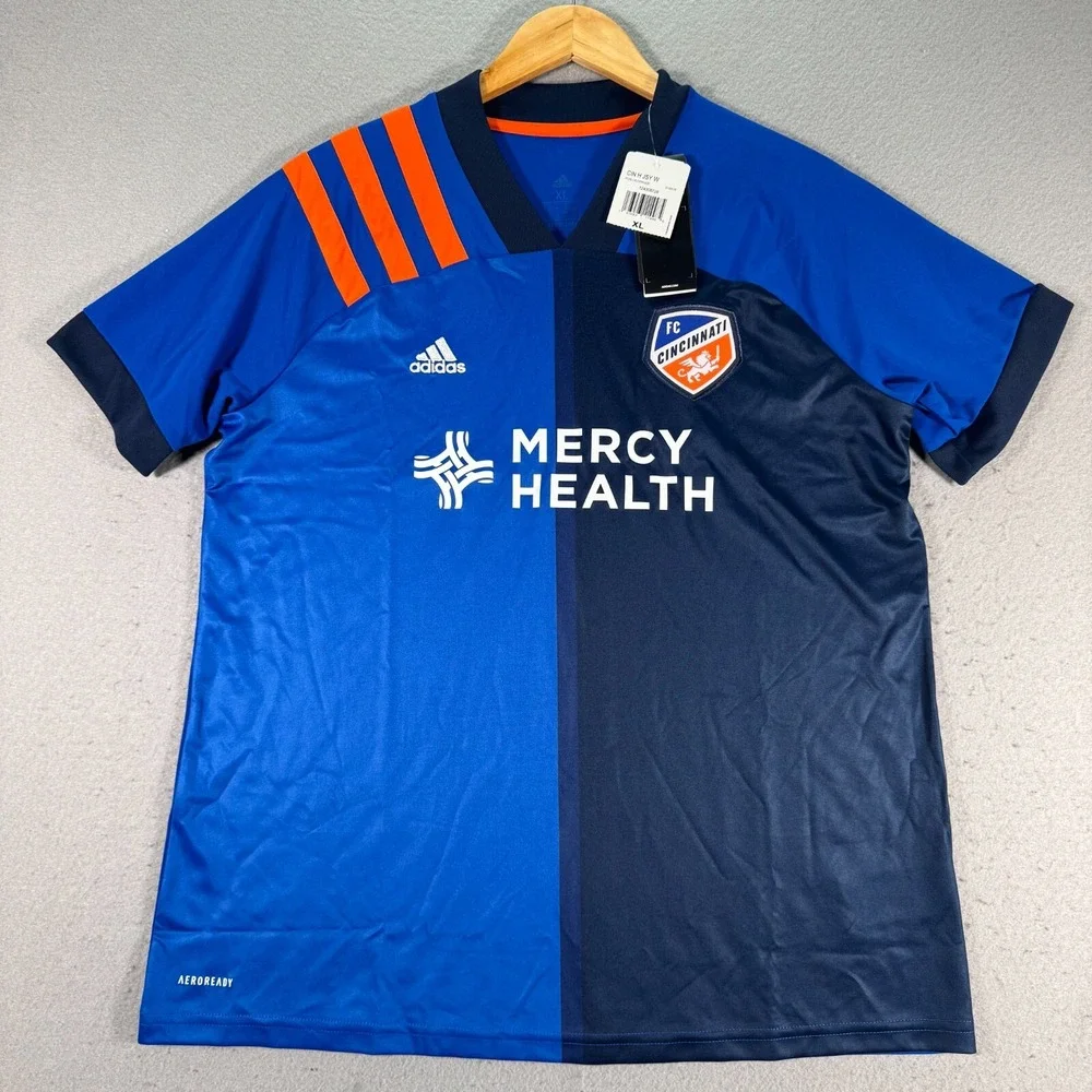 FC Cincinnati MLS Inaugural‎ Adidas Soccer Jersey Mens XL Blue Aeroready Sports