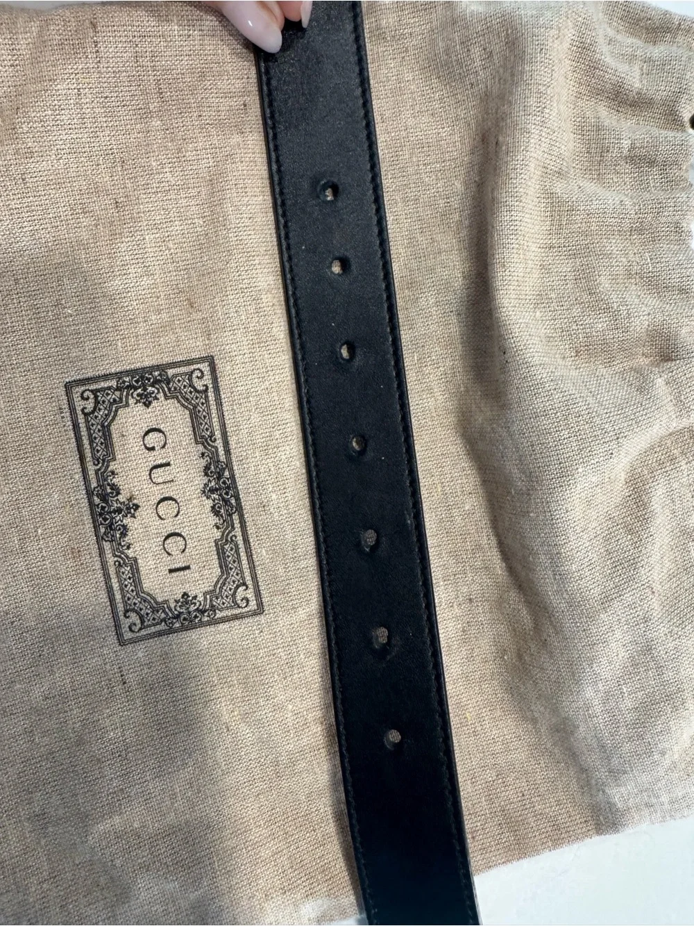 Gucci Double G Buckle Black Leather Women’s Belt size 80/32