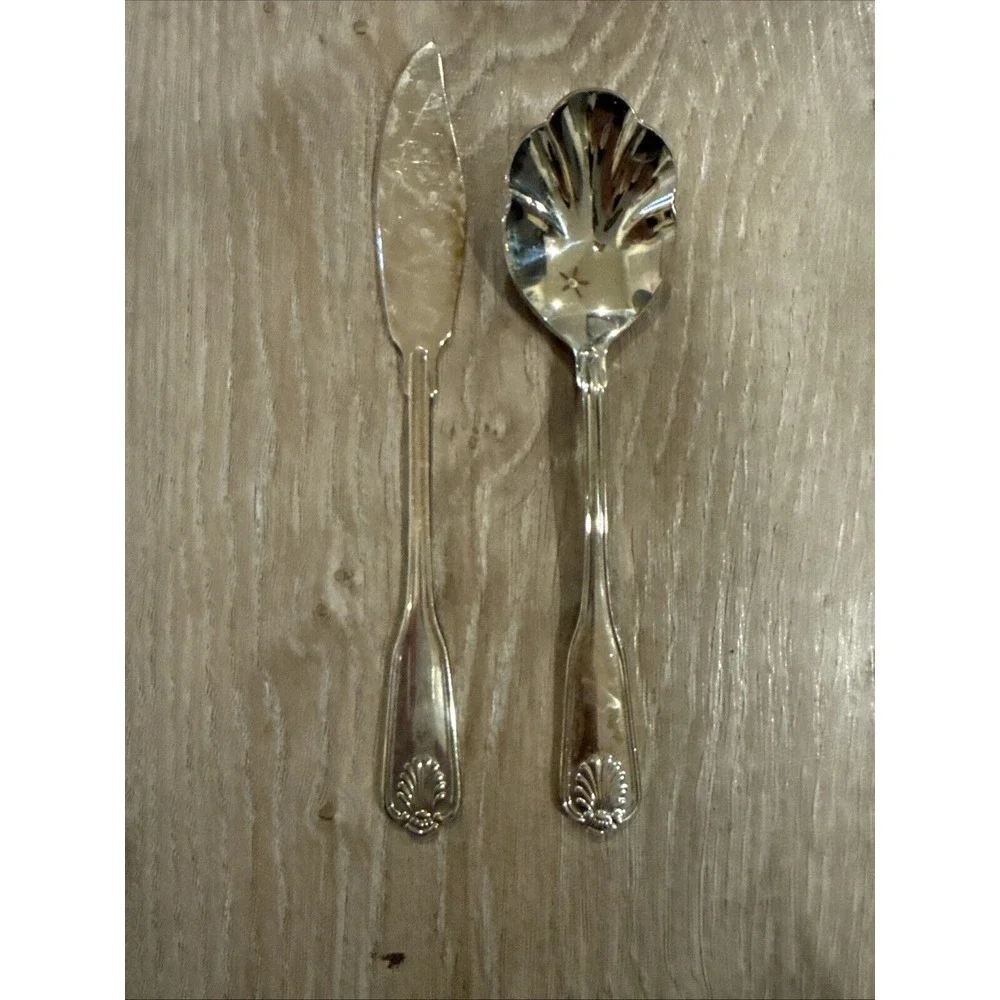 Vintage Retroneu Silver COVENTRY SHELL Silverplate Sugar‎ Spoon Butter Spreader