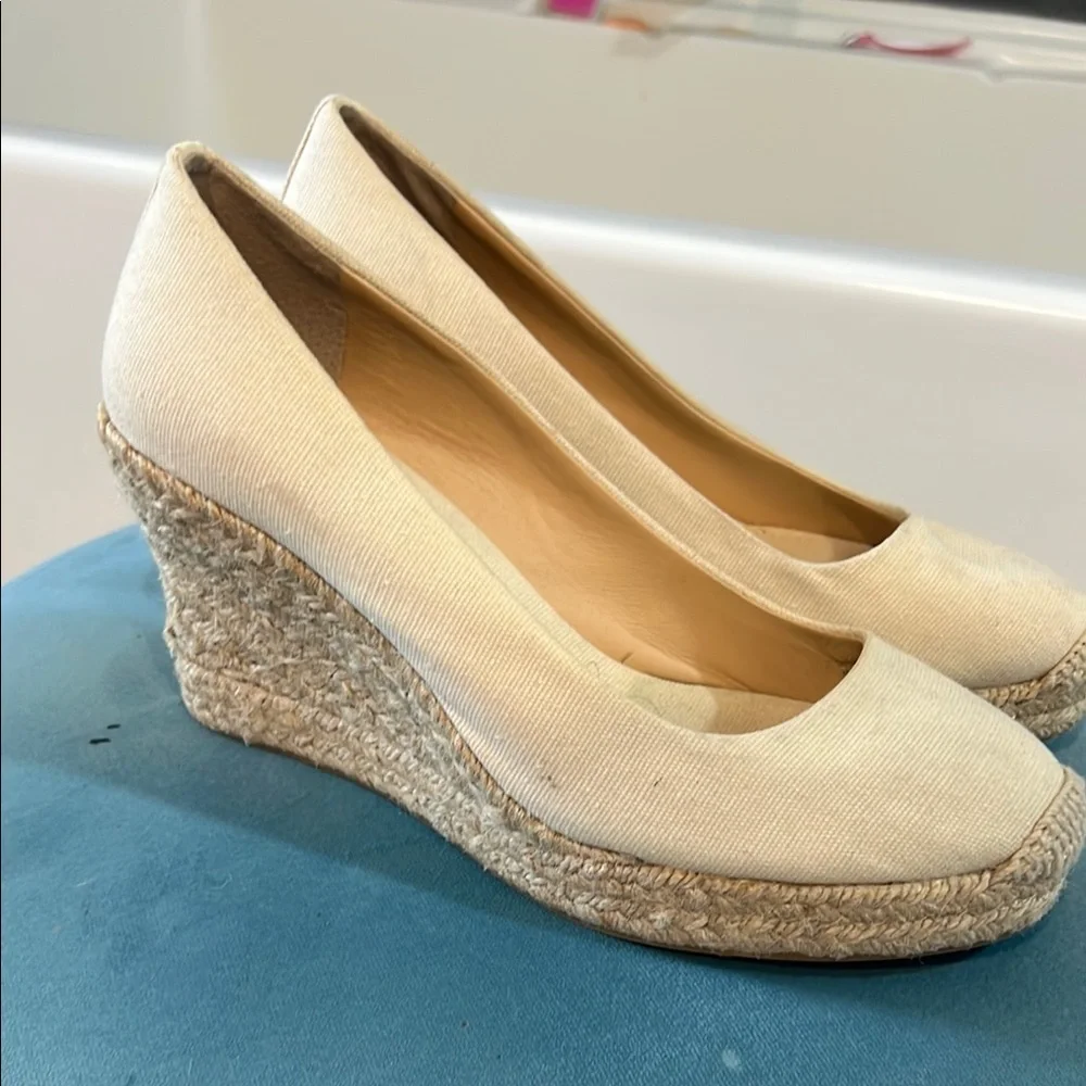 J. Crew Cream Wedge Espadrilles with Classic Design Size 9