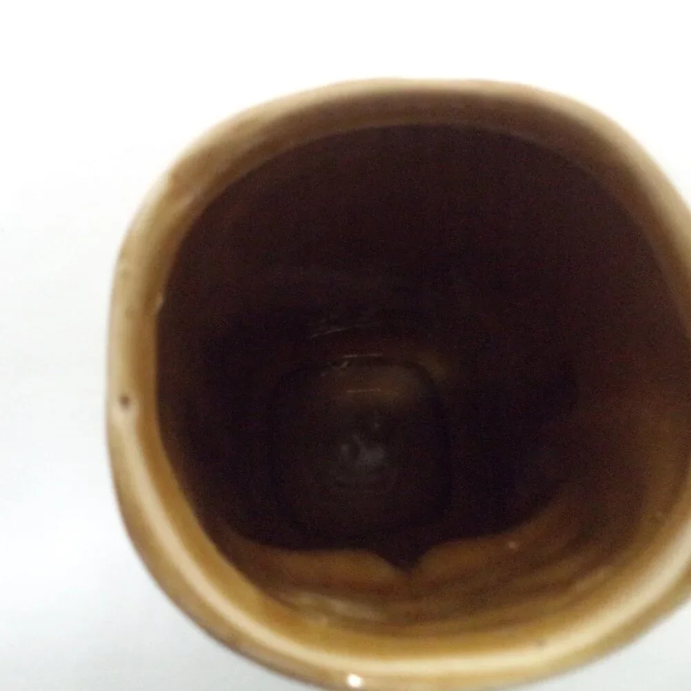 Vintage Otagiri Tiki Mug Cup straight lips Japan ceramic brown Full Body 6