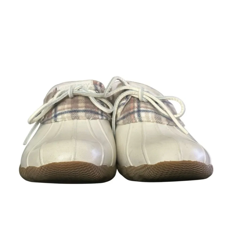SPERRY Top Sider Saltwater1-Eye Plaid Trimmed Duck Shoes Women’s Size 11