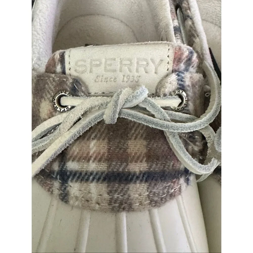 SPERRY Top Sider Saltwater1-Eye Plaid Trimmed Duck Shoes Women’s Size 11