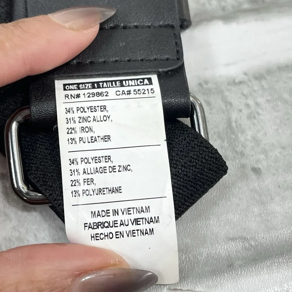 Nike Swoosh Black Belt Baseball Golf Adjustable Elastic Stretch One Size Fit All