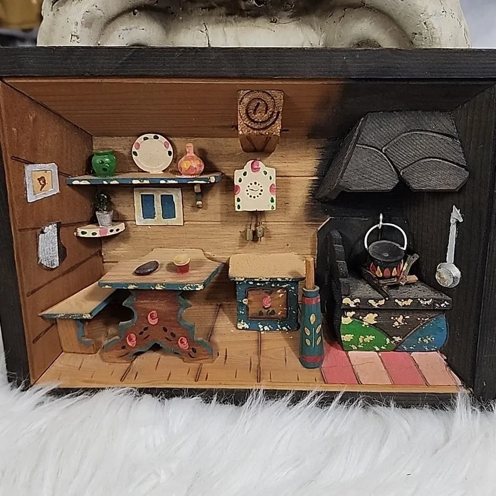 Swiss Rustic Miniature Kitchen Diorama
