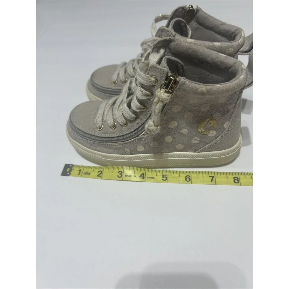 BILLY Footwear Classic Lace High Gray Polka Dot High Top Shoes Kids 12M