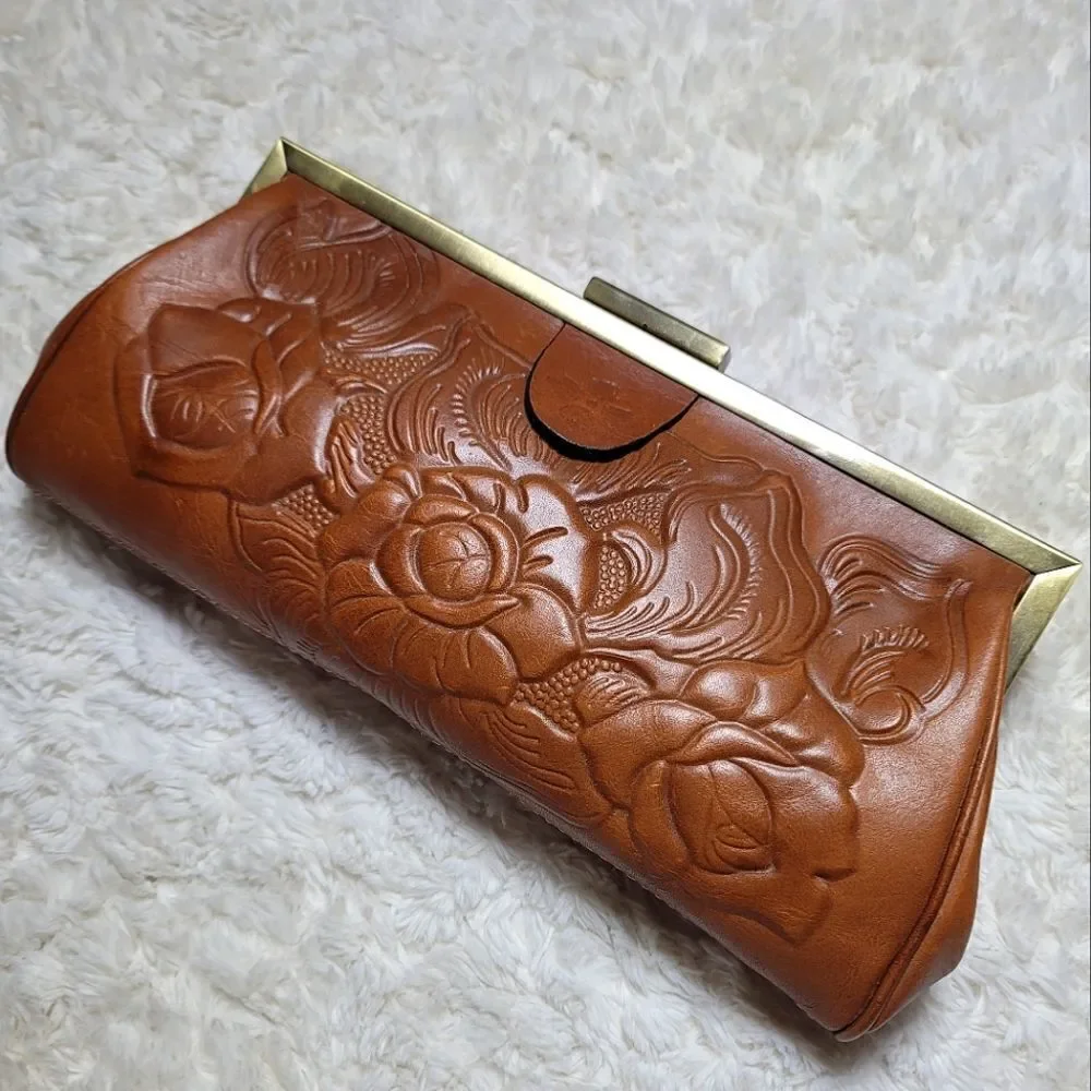 Patricia Nash Athena Floral Embossed Italian Leather Clutch - Florance