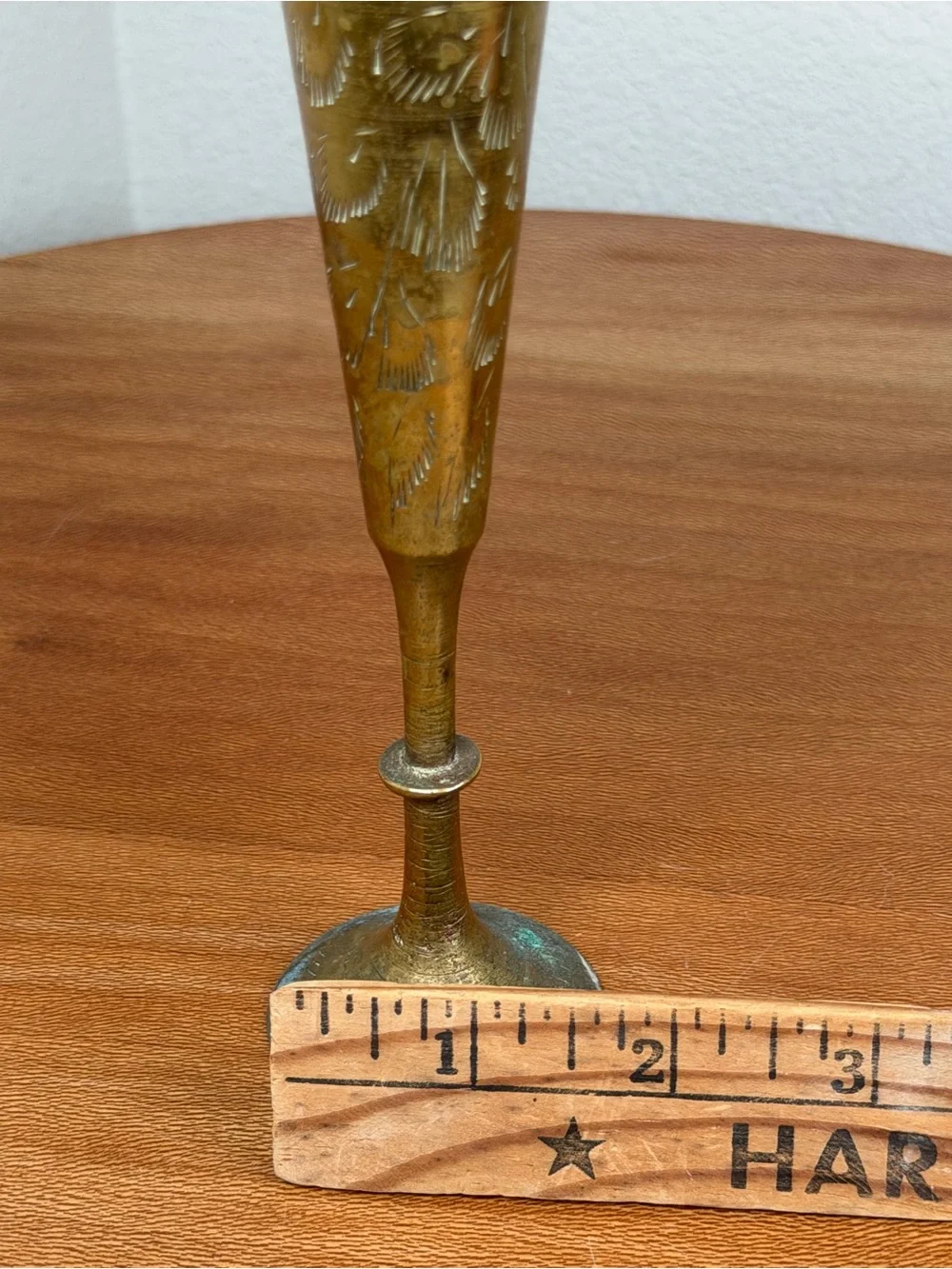 Vintage Solid Brass hand etched 6.5