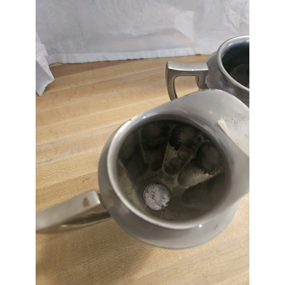 Antique General Electric Pewter Creamer And Sugar Bowl