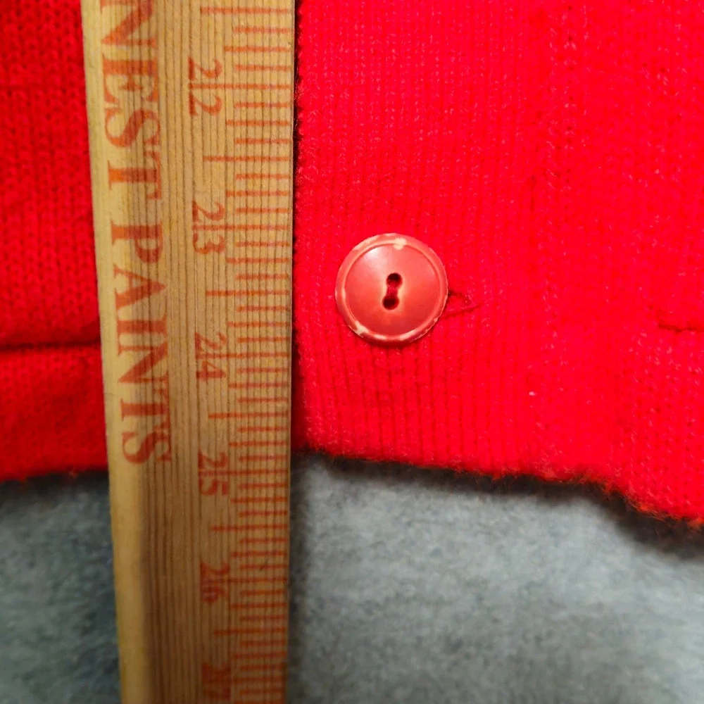 Vintage Miami Knitting Mills Red Varsity Letterman Cardigan SJ Patch Mens Small