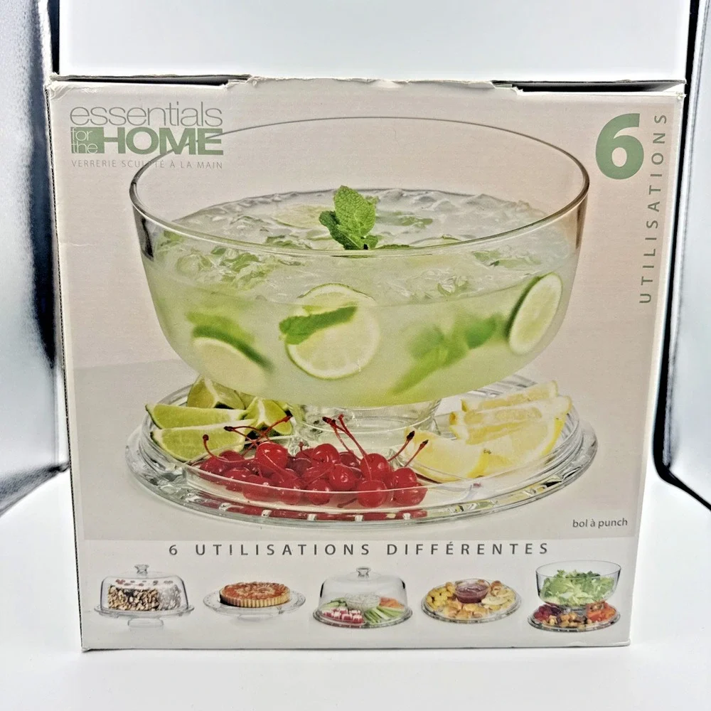 New‎ In Box Essentials for the Home 6 in 1 Footed Cake Dome 12