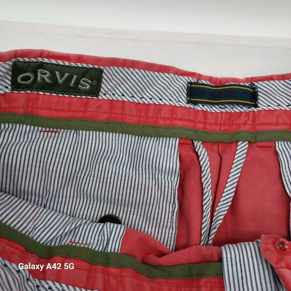 Orvis Men`s Red Cotton‎ Pleated Shorts Size 36
