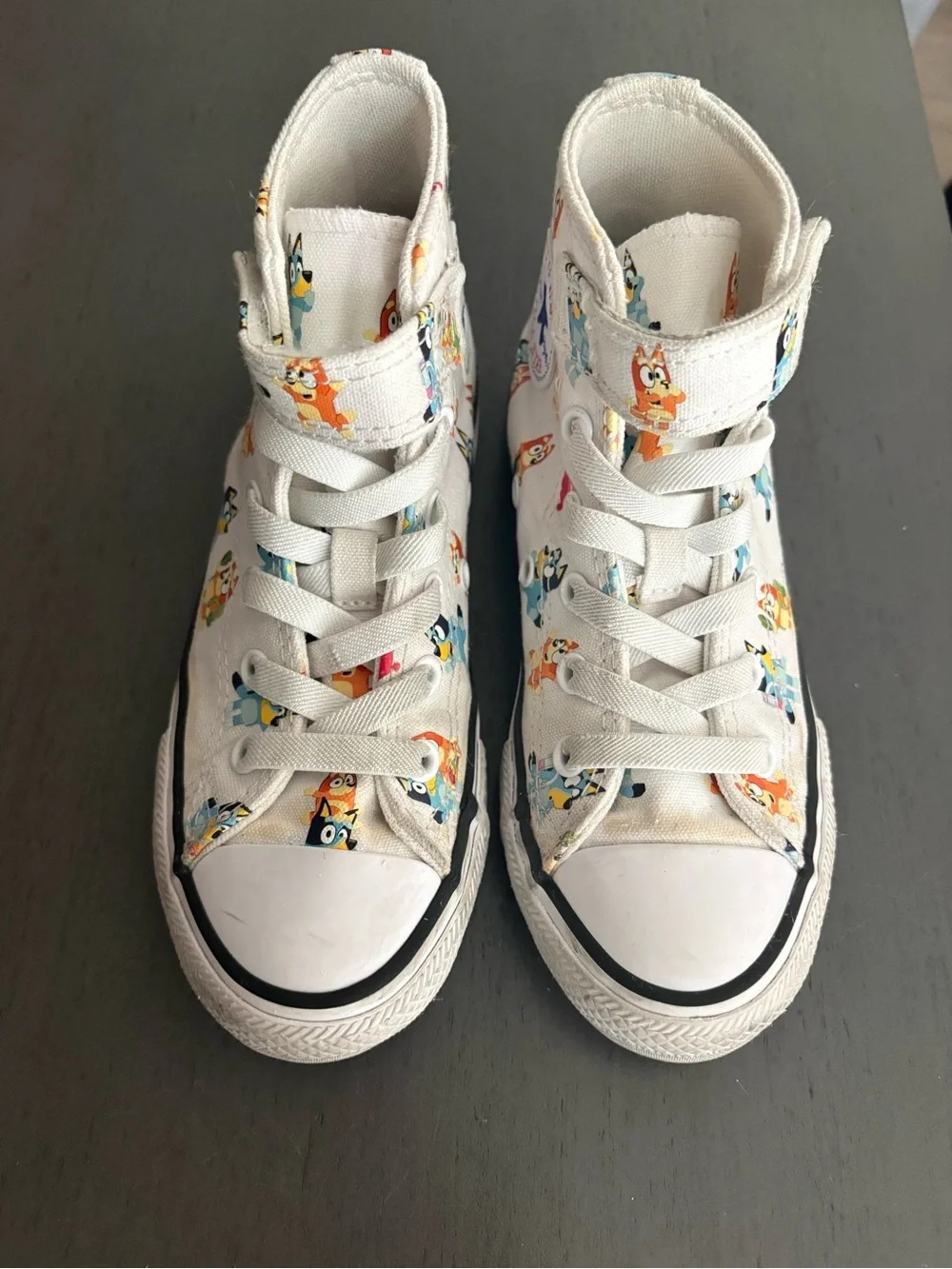 Converse Kids White High-Top Sneakers with Multicolor Character Print