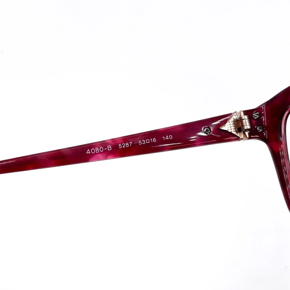 Bvlgari Cat Eye Eyeglasses Cherry Marble 4080-B Acetate‎ Full Rim Frames Women's