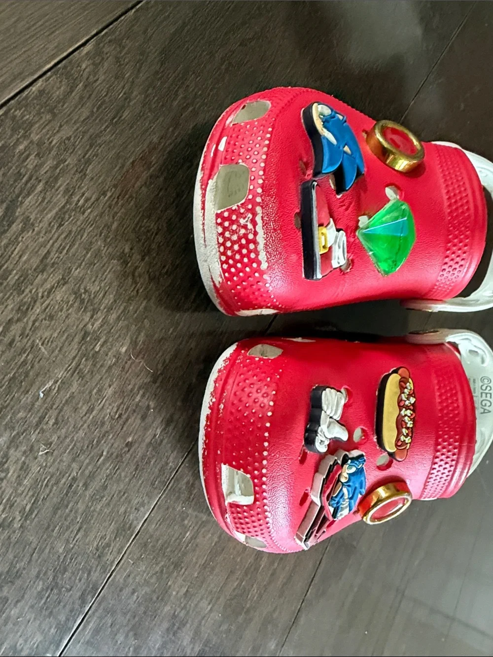 CROCS Kids Red and White Sonic-Themed Water Shoes