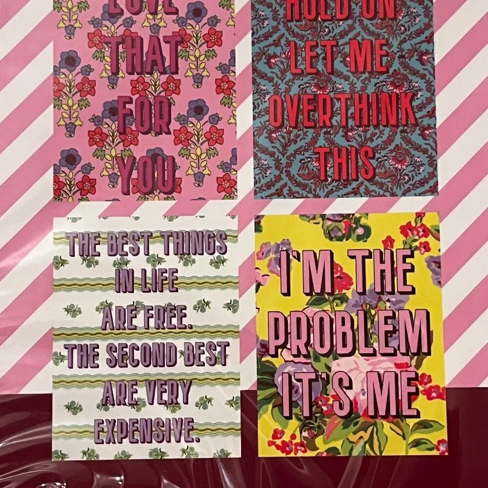 Sarcastic‎ Note Cards Set Funny Home Decor Accent Gift Stationery (h/o/x) NEW